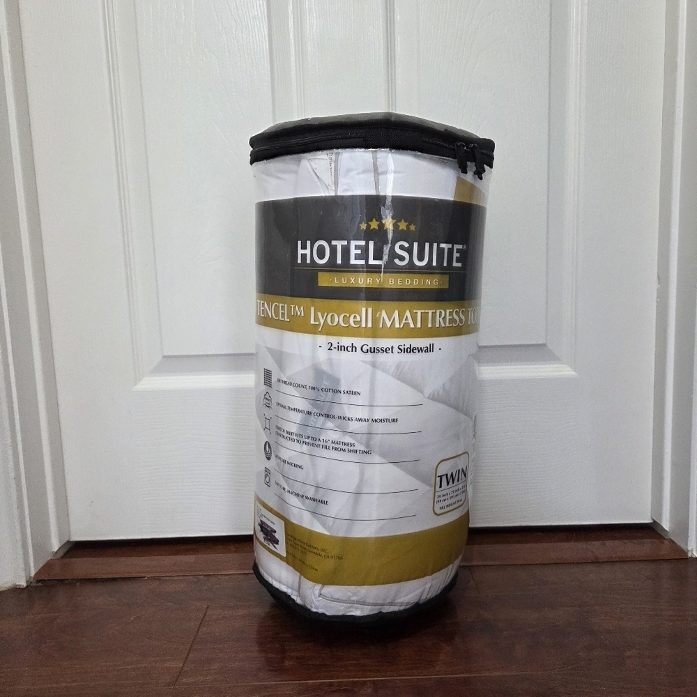 Hotel Suite Tencel Cooling Hypoallergenic Twin Size 2inch Mattress Topper